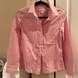 Banana Republic Non-Iron Fitted Stretch Petite pinstriped collared shirt